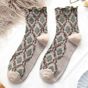 Festive Metallic Holiday Jacquard Damask Socks